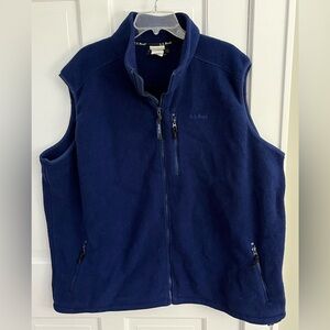 L.L. Bean Men’s Fleece Navy Vest Size XXL Tall Outdoorsman Warm Casual Hiking